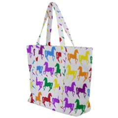 Colorful Horse Background Wallpaper Zip Up Canvas Bag
