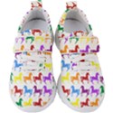 Colorful Horse Background Wallpaper Kids  Velcro Strap Shoes View1