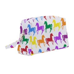 Colorful Horse Background Wallpaper Wristlet Pouch Bag (Medium)