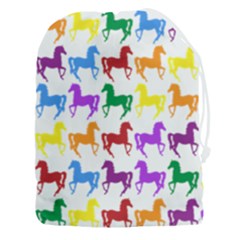 Colorful Horse Background Wallpaper Drawstring Pouch (3XL)