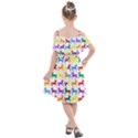 Colorful Horse Background Wallpaper Kids  Cut Out Shoulders Chiffon Dress View2