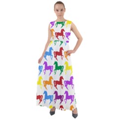 Colorful Horse Background Wallpaper Chiffon Mesh Boho Maxi Dress