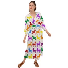 Colorful Horse Background Wallpaper Grecian Style  Maxi Dress