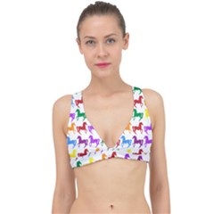Colorful Horse Background Wallpaper Classic Banded Bikini Top