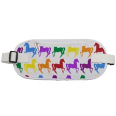Colorful Horse Background Wallpaper Rounded Waist Pouch