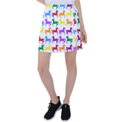 Colorful Horse Background Wallpaper Tennis Skirt