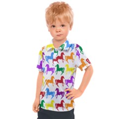 Colorful Horse Background Wallpaper Kids  Polo T-Shirt