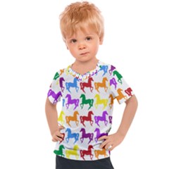 Colorful Horse Background Wallpaper Kids  Sports T-Shirt