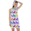 Colorful Horse Background Wallpaper Racer Back Hoodie Dress View1