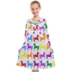 Colorful Horse Background Wallpaper Kids  Midi Sailor Dress
