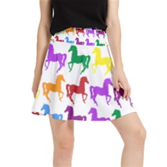 Colorful Horse Background Wallpaper Waistband Skirt
