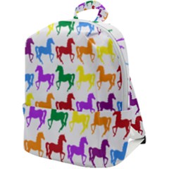 Colorful Horse Background Wallpaper Zip Up Backpack