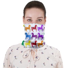 Colorful Horse Background Wallpaper Face Covering Bandana (Adult)