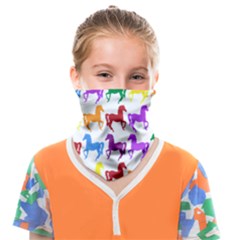 Colorful Horse Background Wallpaper Face Covering Bandana (Kids)