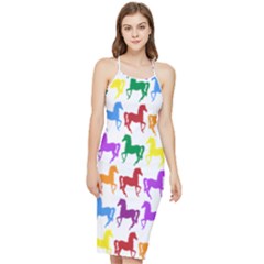 Colorful Horse Background Wallpaper Bodycon Cross Back Summer Dress