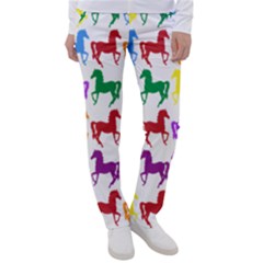 Colorful Horse Background Wallpaper Women s Casual Pants