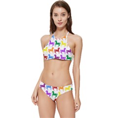 Colorful Horse Background Wallpaper Banded Triangle Bikini Set