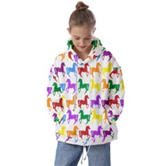Colorful Horse Background Wallpaper Kids  Oversized Hoodie