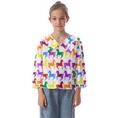 Colorful Horse Background Wallpaper Kids  Sailor Shirt