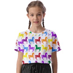 Colorful Horse Background Wallpaper Kids  Basic T-Shirt