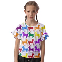 Colorful Horse Background Wallpaper Kids  Cut Out Flutter Sleeves by Amaryn4rt