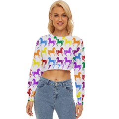Colorful Horse Background Wallpaper Lightweight Long Sleeve Sweatshirt
