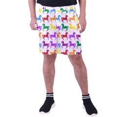 Colorful Horse Background Wallpaper Men s Pocket Shorts
