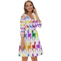 Colorful Horse Background Wallpaper Shoulder Cut Out Zip Up Dress View3