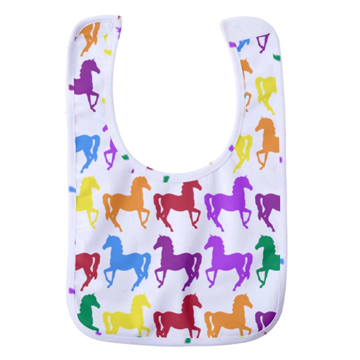 Colorful Horse Background Wallpaper Baby Bib