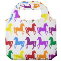 Colorful Horse Background Wallpaper Foldable Grocery Recycle Bag by Amaryn4rt