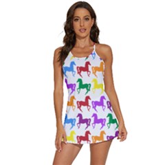 Colorful Horse Background Wallpaper 2-in-1 Flare Activity Dress