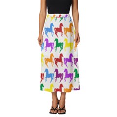 Colorful Horse Background Wallpaper Classic Midi Chiffon Skirt