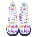 Colorful Horse Background Wallpaper Women s High-Top Canvas Sneakers View1