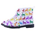 Colorful Horse Background Wallpaper Women s High-Top Canvas Sneakers View2