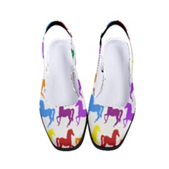 Colorful Horse Background Wallpaper Women s Classic Slingback Heels