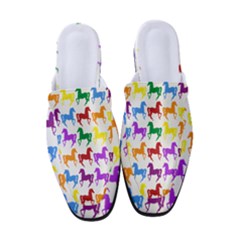 Colorful Horse Background Wallpaper Women s Classic Backless Heels