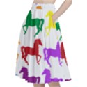 Colorful Horse Background Wallpaper A-Line Full Circle Midi Skirt With Pocket View2