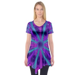 Wallpaper Tie Dye Pattern Short Sleeve Tunic 