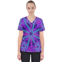 Wallpaper Tie Dye Pattern Women s V-neck Scrub Top by Ravend