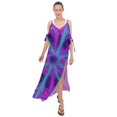 Wallpaper Tie Dye Pattern Maxi Chiffon Cover Up Dress by Ravend