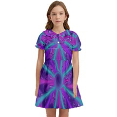 Wallpaper Tie Dye Pattern Kids  Bow Tie Puff Sleeve Dress by Ravend