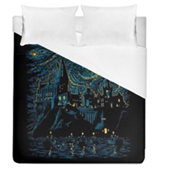 Castle Starry Night Van Gogh Parody Duvet Cover (queen Size)