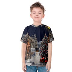 Christmas Landscape Kids  Cotton T-shirt