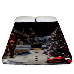 Christmas Landscape Fitted Sheet (king Size)