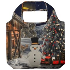 Christmas Landscape Foldable Grocery Recycle Bag