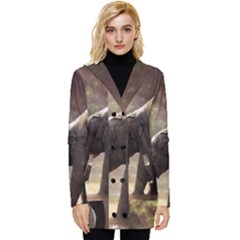 Baby Elephant Watering Hole Button Up Hooded Coat  by Sarkoni