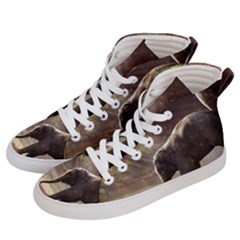 Baby Elephant Watering Hole Men s Hi-top Skate Sneakers by Sarkoni