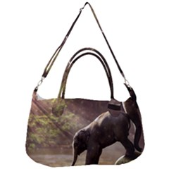 Baby Elephant Watering Hole Removable Strap Handbag by Sarkoni