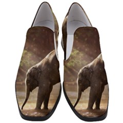 Baby Elephant Watering Hole Women Slip On Heel Loafers by Sarkoni