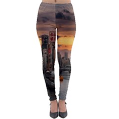 River Buildings City Urban Lightweight Velour Leggings